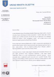 Warmiński Jarmark Świąteczny pismo prezydenta Olsztyna